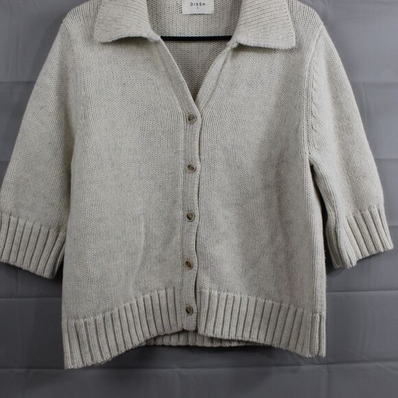 DISSH Cream V-Neck Sweater - Picture 6 of 13